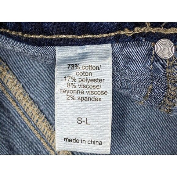 (3/$35) Maurices Size Small Long High Rise Whiskered Distressed Denim Blue Jeans - Picture 6 of 12